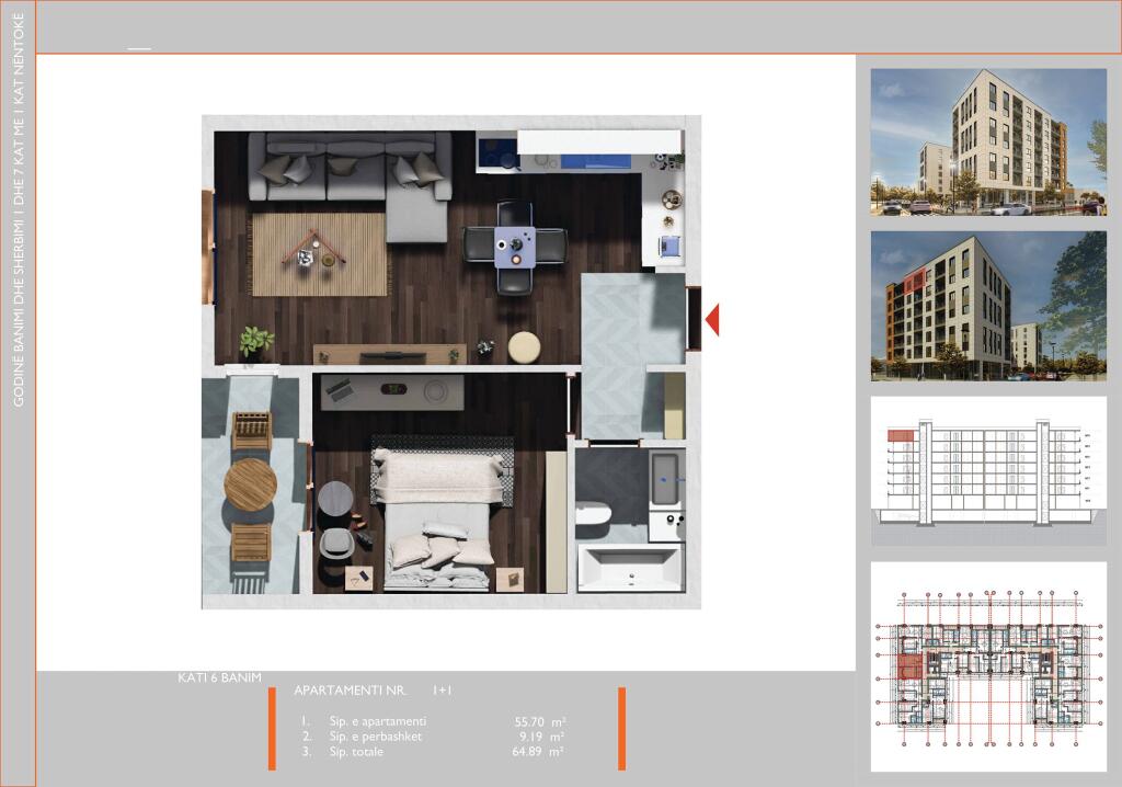 Appartamento in vendita a Kamez 1+1