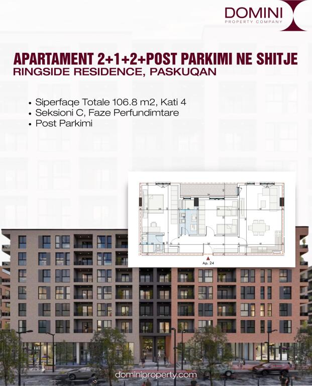 Apartment 2+1+2 Ringside Residence Paskuqan