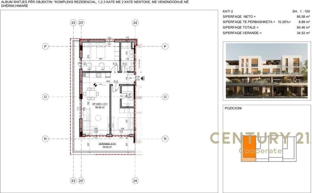 OKAZION! - SHESIM APARTAMENT 2+1+2 +VERANDË ME PAMJE NGA DETI, NË NJË REZIDENCË EKSKLUZIVE NË DHËRMI