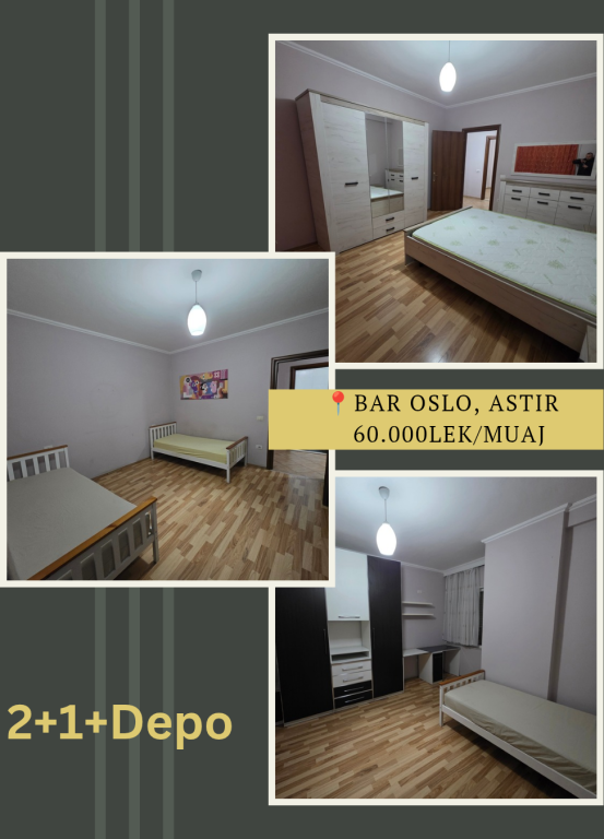 Apartament me qera 2+1+depo, Bar Oslo Astir