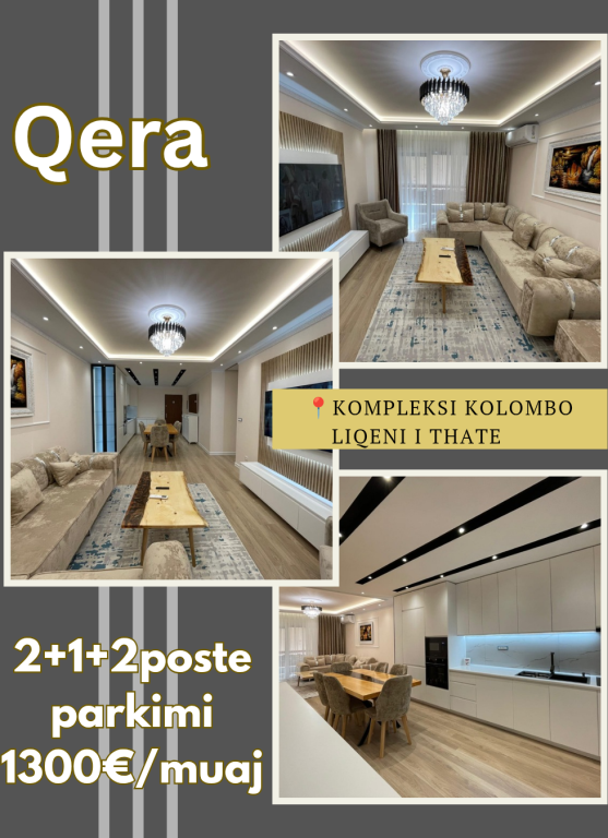Apartament me qera 2+1+2 poste parkimi, Kompleksi Kolombo, Liqeni i Thate