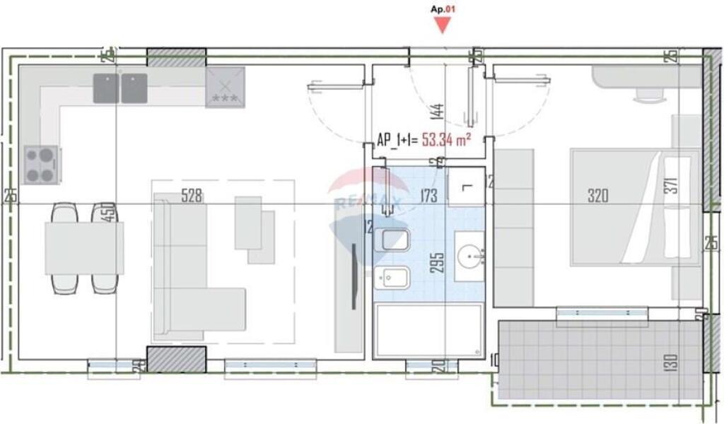 Green Residence, Kamëz – Apartament 1+1