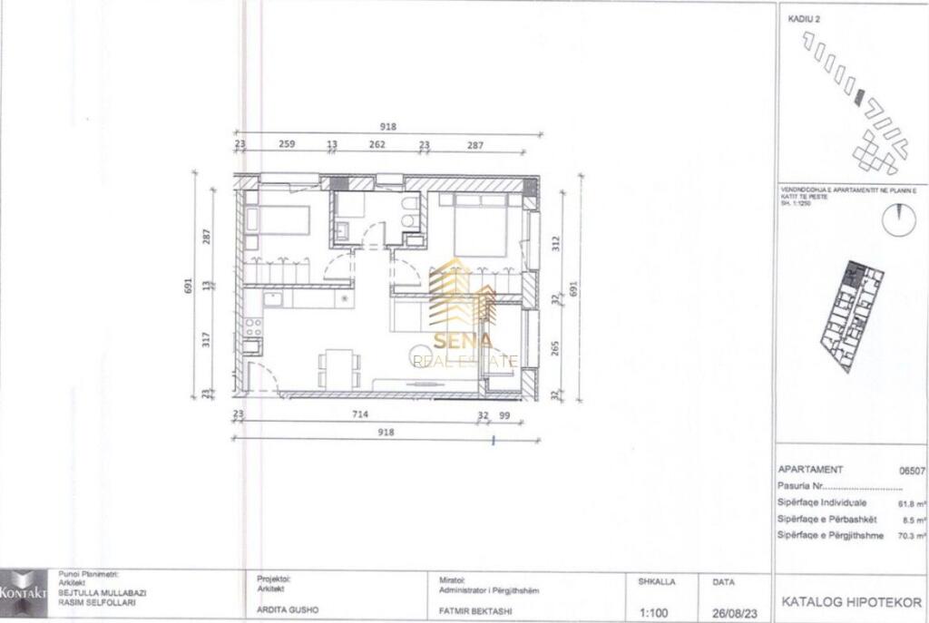 Shitet, Apartament 2+1+Blk, Ali Demi- Rezidenca Kadiu, 118 000 Euro