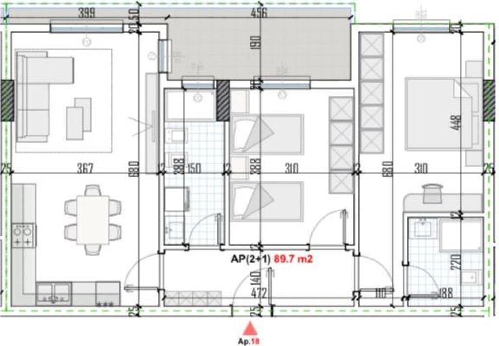 APARTAMENT 2+1 NE SHITJE NE KAMEZ