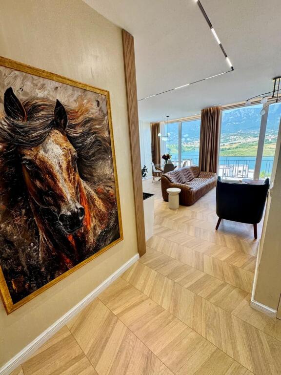 🏢In one of the residences near the panoramic lake of Farka, a 2+1+2+parking space apartment, furnished, is for rent 1,500Euro