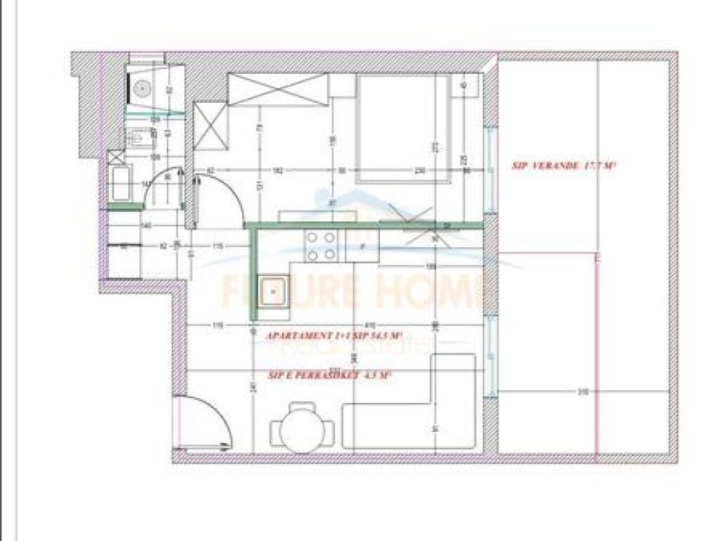 Shitet , Apartament 1+1, Komuna Parisit, Tirane