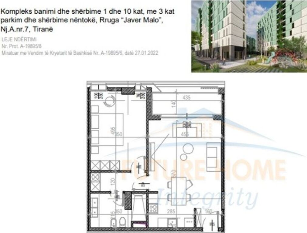 SHITET APARTAMENT 1+1 NE RIVERSIDE RESIDENCE