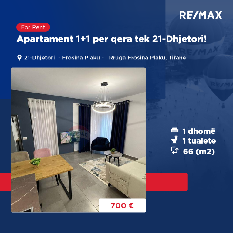 Apartament - Për Qira - Rruga Frosina Plaku, Tiranë