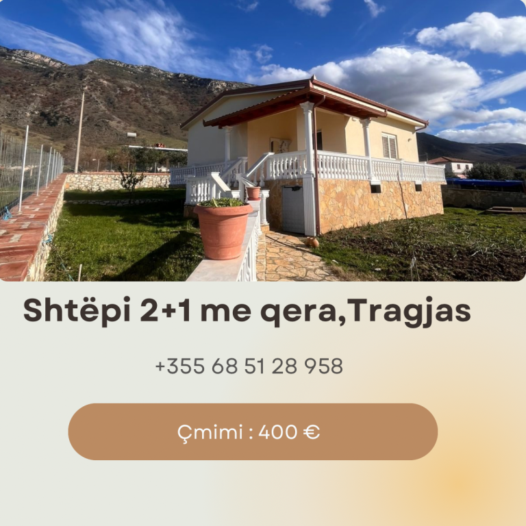 🏡 Shtëpi private 2+1 me qira – Tragjas, Vlorë