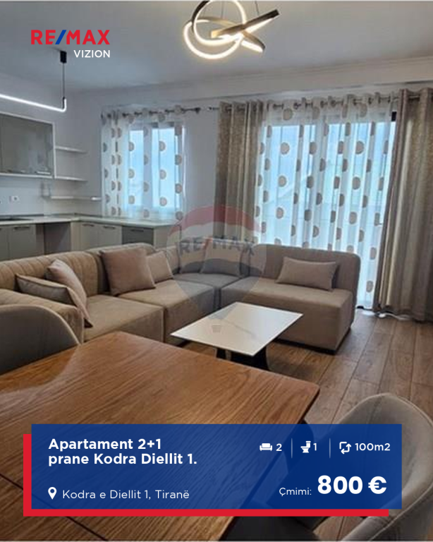 Appartamento 2+1 in affitto vicino a Kodra Diellit 1.