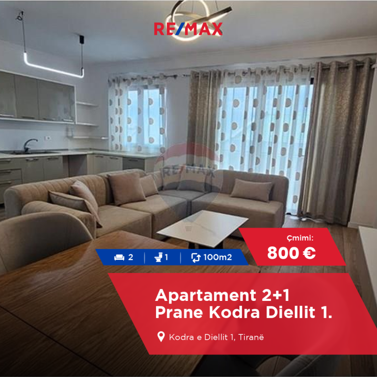 Appartamento 2+1 in affitto vicino a Kodra Diellit 1.