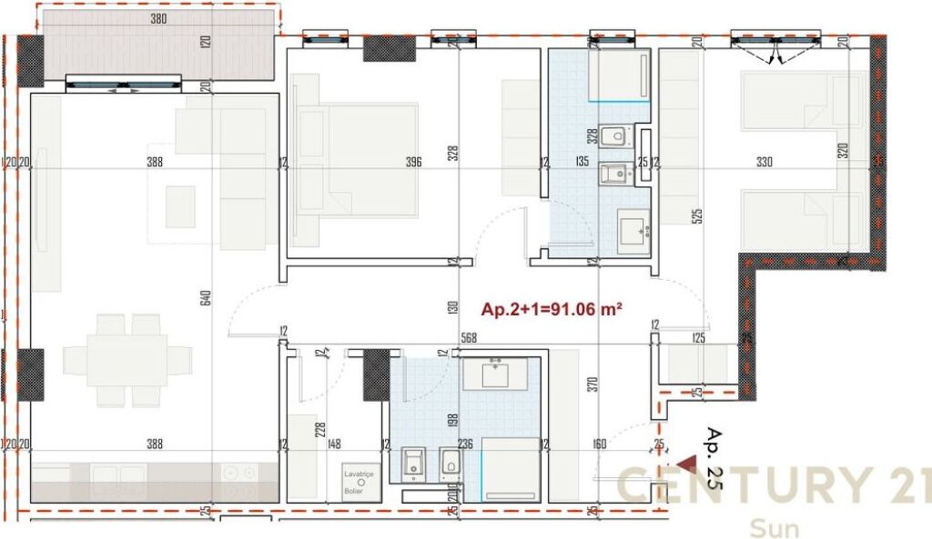 SHITET APARTAMENT 2+1 NE RINGSIDE RESIDENCES NE PASKUQAN