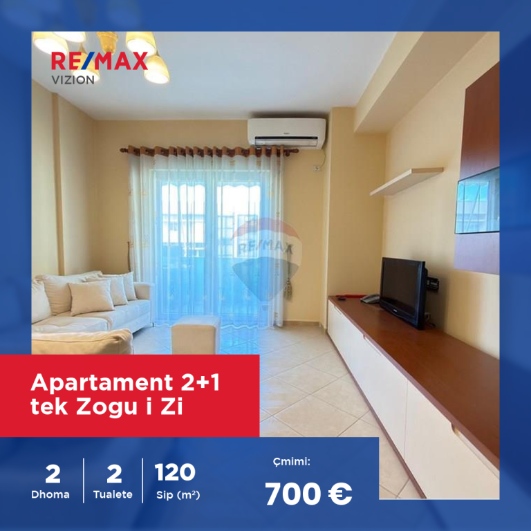 Apartament 2+1 me qira tek Zogu i Zi