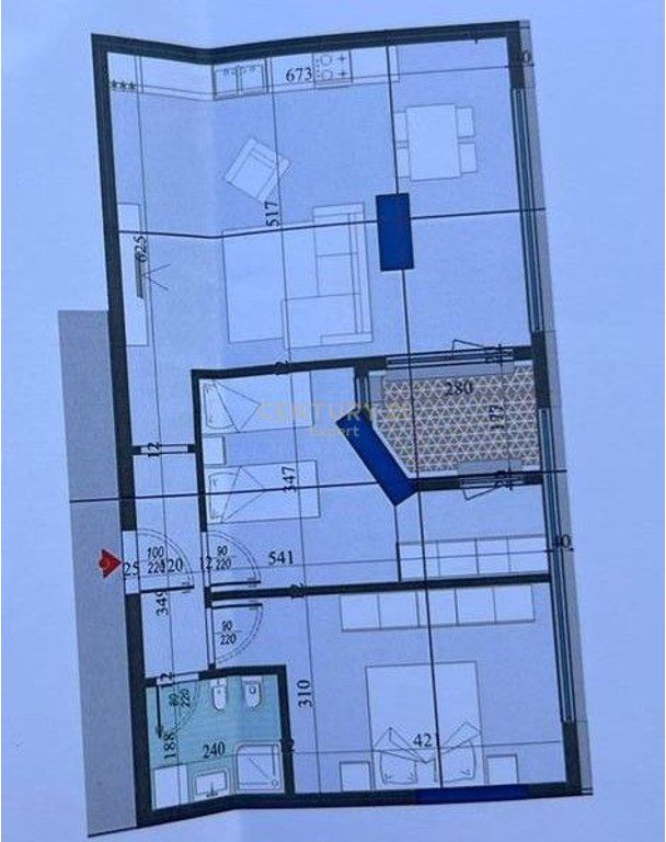 2+1 Apartment for sale, in the Colonnade Residence, on "Dritan Hoxha" street 188,300 € Total area  107m2