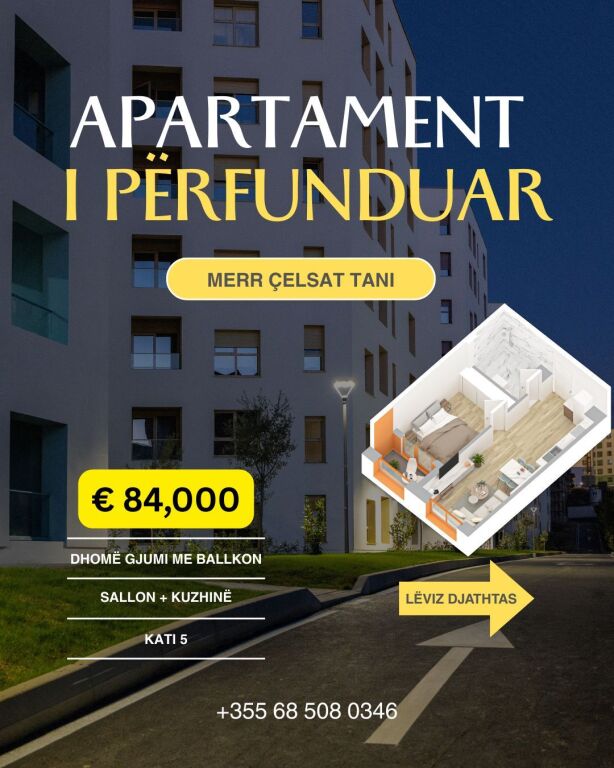Selling 1+1 apartment in Ali Dem 84,000 Euro ready to live (Kadiu Residence)