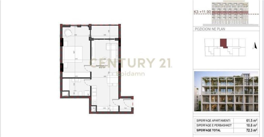 EXCLUSIVE ! Apartament 1+1 për shitje - Rezidenca “Mes Pishave” Mali i Robit !!