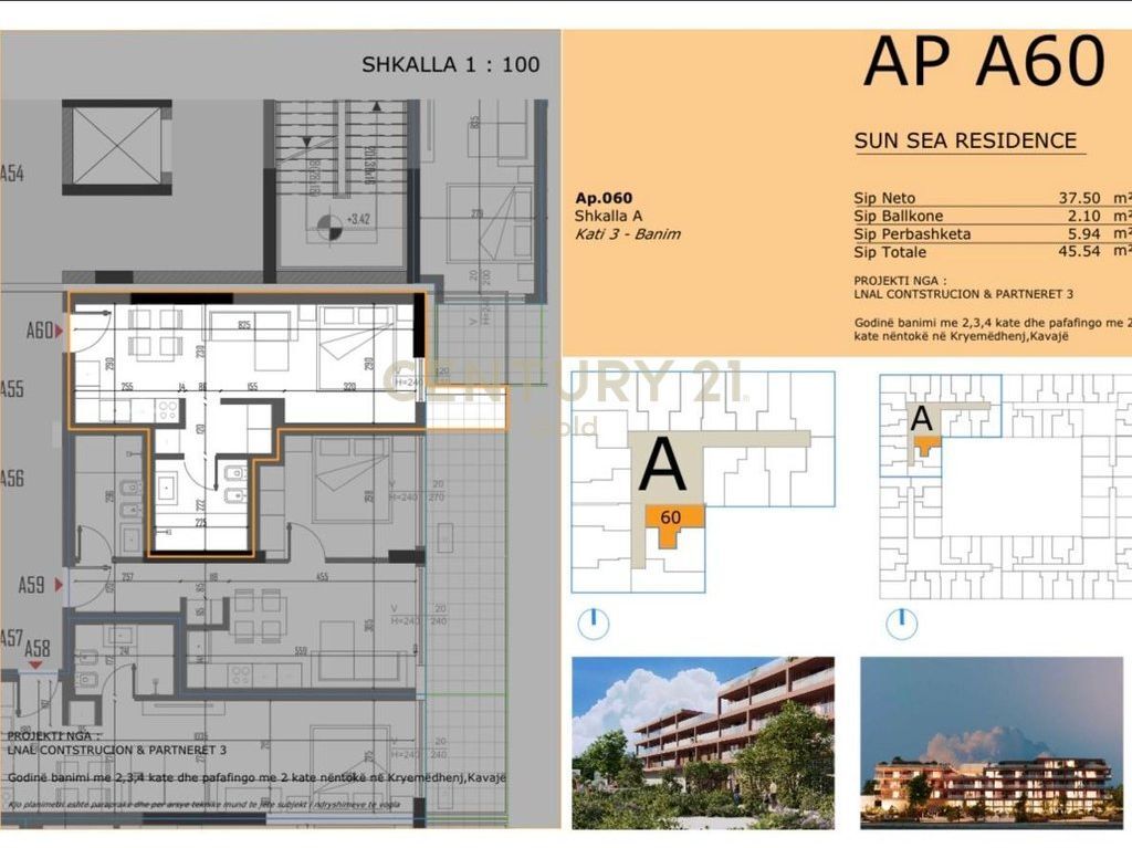 SHITET STUDIO NE REZIDENCEN ME TE RE NE GOLEM, SUN SEA RESIDENCE!! MUNDESI PAGESE ME KESTE!!    56,000 €