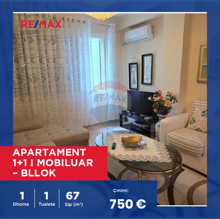 JEPET ME QIRA APARTAMENT 1+1 I MOBILUAR – BLLOK