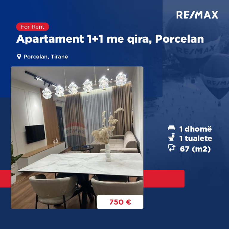 Appartamento 1+1 in affitto, Porcellana