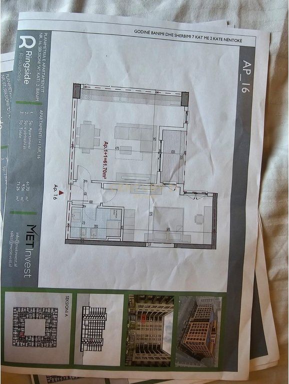 SHITET APARTAMENT 1+1 TEK REZIDENCA " RING SIDE " , PASKUQAN !!!