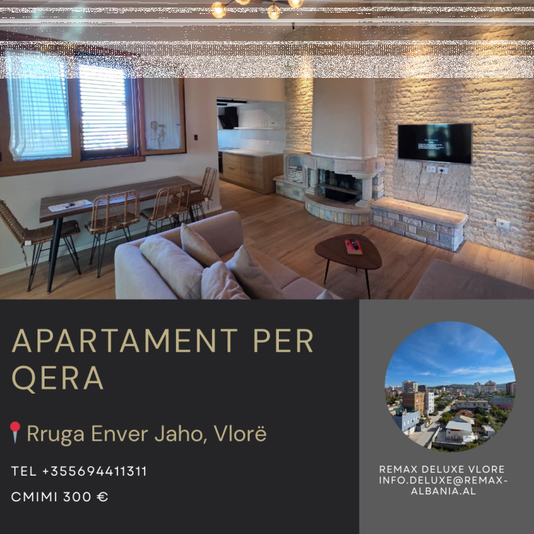 Apartament 1+1 me Qera, Rruga Enver Jaho, Vlorë