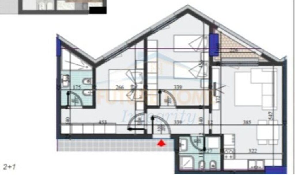 For sale, Apartment 2+1+2, Colonnade Complex, Tirana.