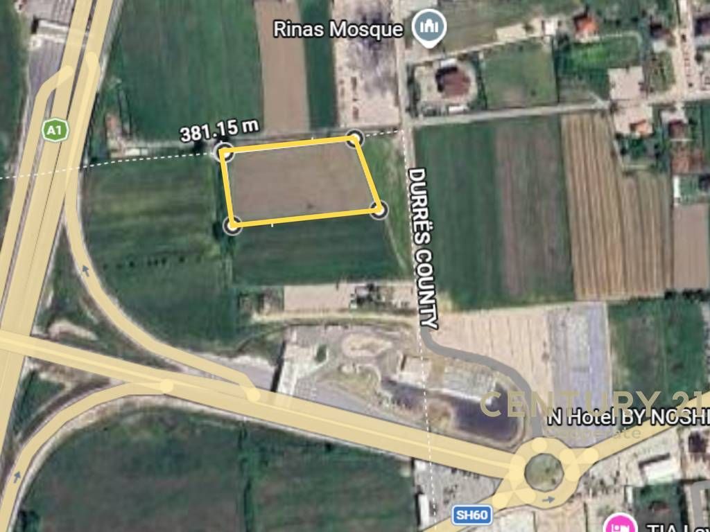OKAZION! SHESIM TOKË 8,300 m², PRANË AEROPORTIT TË RINASIT 1,100,000 € Sip. Totale  8300m2