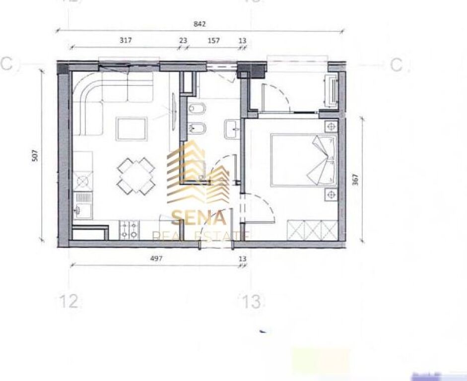 For sale, Apartment 1+1+Blk, Ali Demi- Kaimi Residence, 105,000 Euro