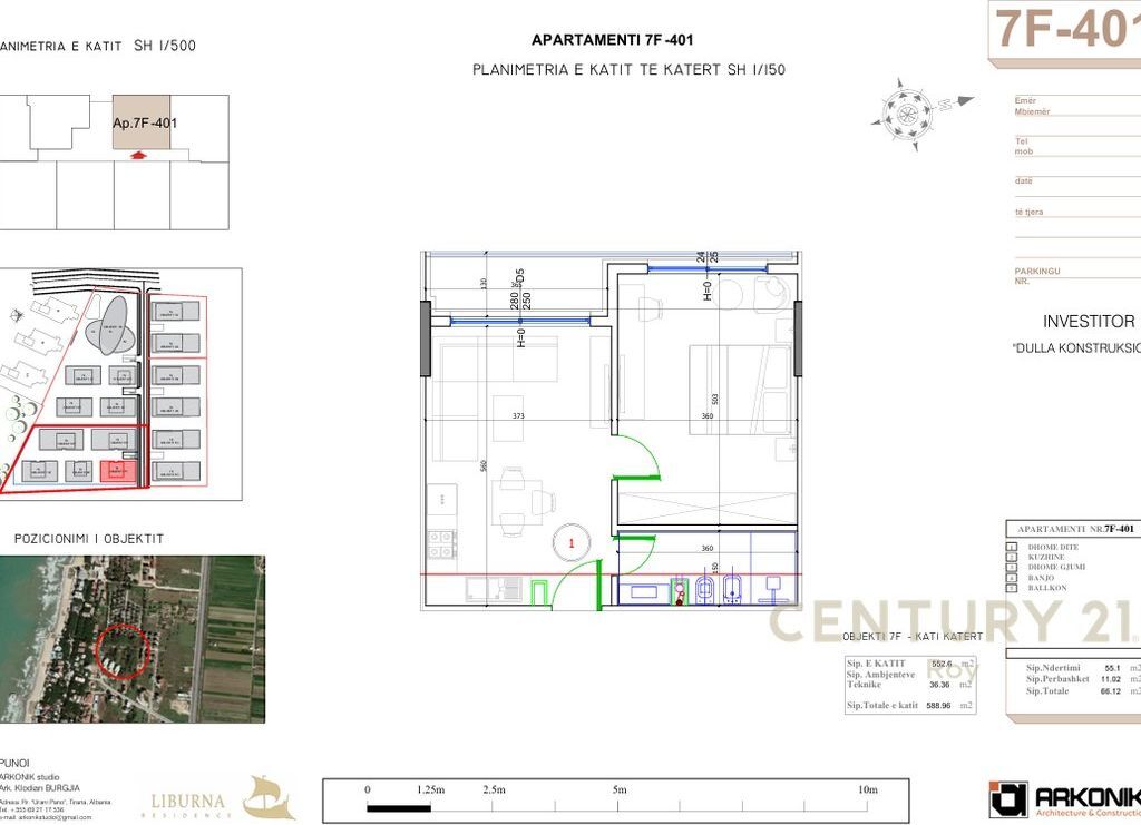 Apartament 1+1 Për Shitje në Liburnia Residence - 76,050€ | 66.12 m² 76,050 € Sip. Totale  66m2