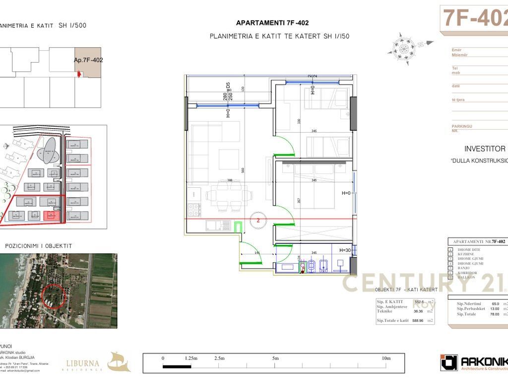 Appartamento 1+1 In Vendita a Golem, Durrës - 89,700€ | 78 m² 89,700 € Sup. Totale  78m2