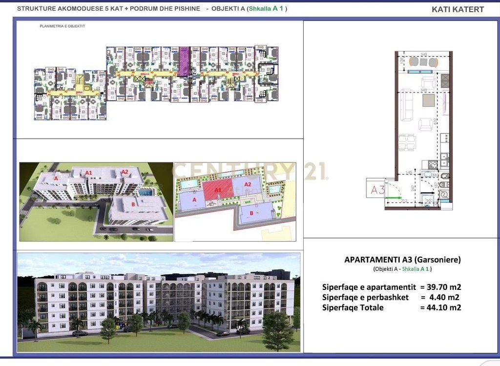 STUDIO FOR SALE WITH POOL VIEW IN THE NEWEST RESIDENCE IN GOLEM WITH 4 POOLS! 57,330 € Total Area 44m2