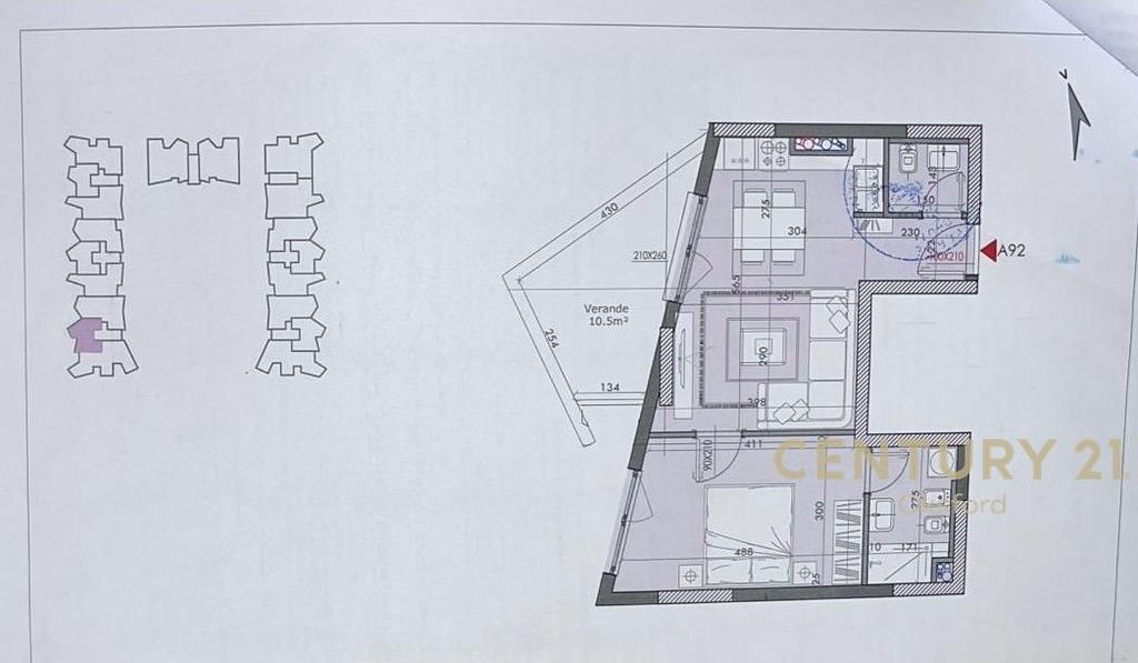Appartamento 1+1 in VENDITA a River Residence Tirana!! 200.000 € Sup. Totale 57m2