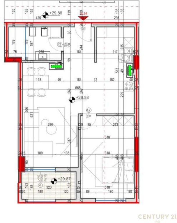 Shitet apartament 1+1 ne Astir