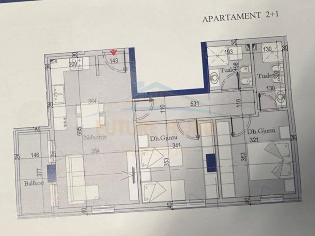 For sale, Apartment 2+1+2, Tirana Entry 2 , Casa Italia ,Tirane