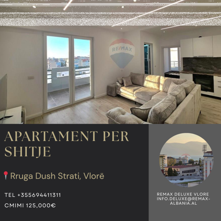 APARTAMENT 1+1 NË SHITJE – DUSH STRATI, PALESTRA E MUNDJES, VLORË