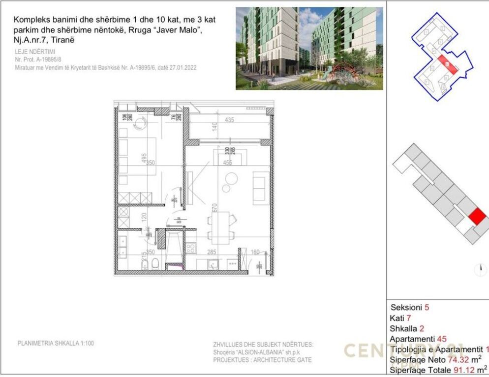 SHITET APARTAMENT 1+1 TEK RIVERSIDE RESIDENCE