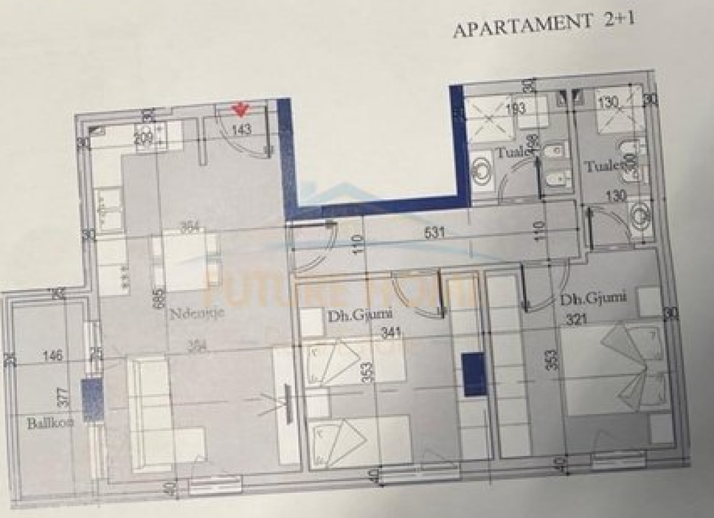 For sale, Apartment 2+1+2, Tirana Entry 2 , Casa Italia ,Tirane