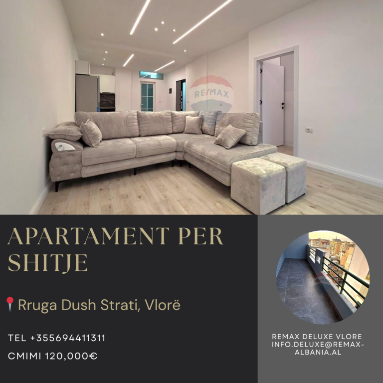 APARTAMENT 1+1 NË SHITJE – PRANË PALESTRËS SË MUNDJES, VLORË