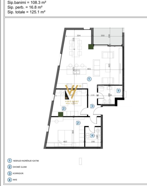 SHITET APARTAMENT 2+1+BLK TE MOA RESIDENC, KASHAR 175.000 EURO