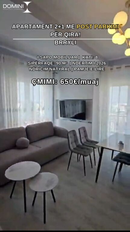 Appartamento 2+1 con Posto Auto in Affitto a Brryli