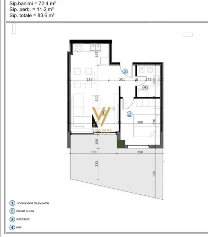 SHITET APARTAMENT 2+1+BLK TE MOA RESIDENC, KASHAR 117.000 EURO