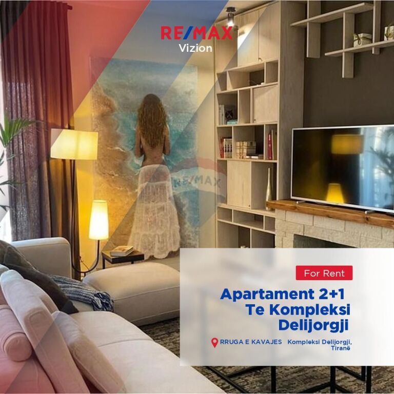 SUPER APPARTAMENTO 2+1 IN AFFITTO PRESSO IL COMPLESSO DELIJORGJI---VIA KAVAJES!