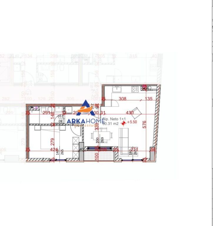 FOR SALE APARTMENT 1+1+BALCONY " FORMER AVIATION FIELD " 129500EURO