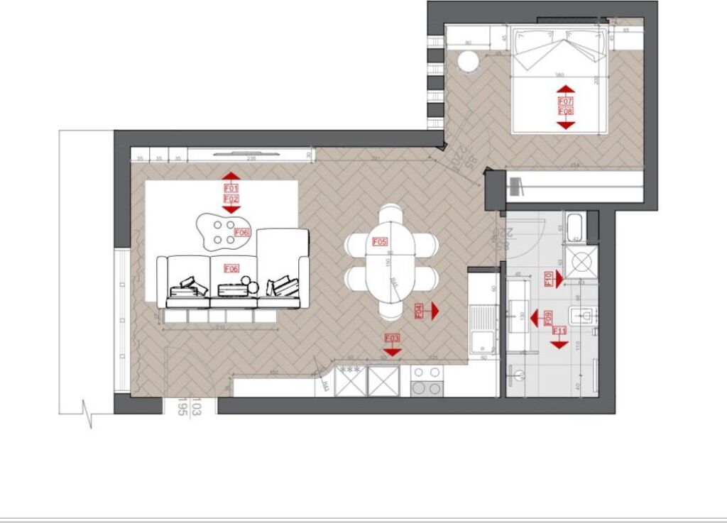 Appartamento contemporaneo 1+1 in vendita – Zona Via Bardhyl, Tirana