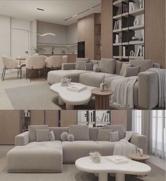 Appartamento contemporaneo 1+1 in vendita – Zona Via Bardhyl, Tirana