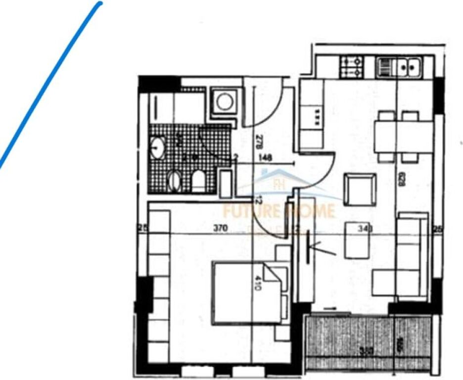 Shitje, Apartament 1+1, Kompleksi Univers City, Tiranë.