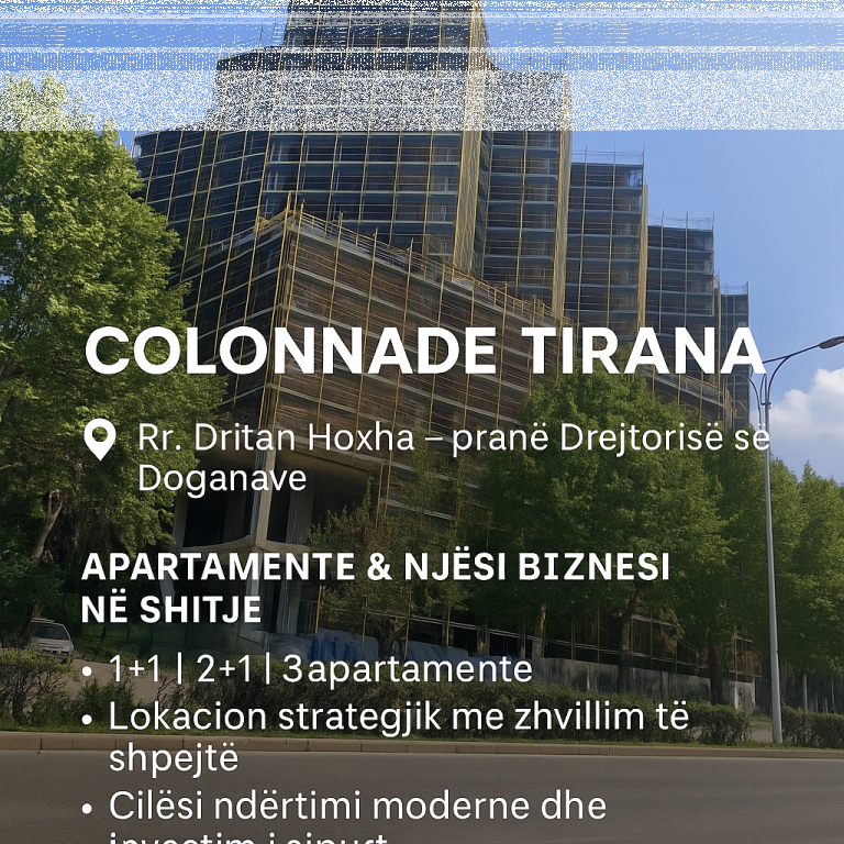 Apartment 2+1 for sale Colonnade Residence, Zogu i Zi, Dritan Hoxha street
