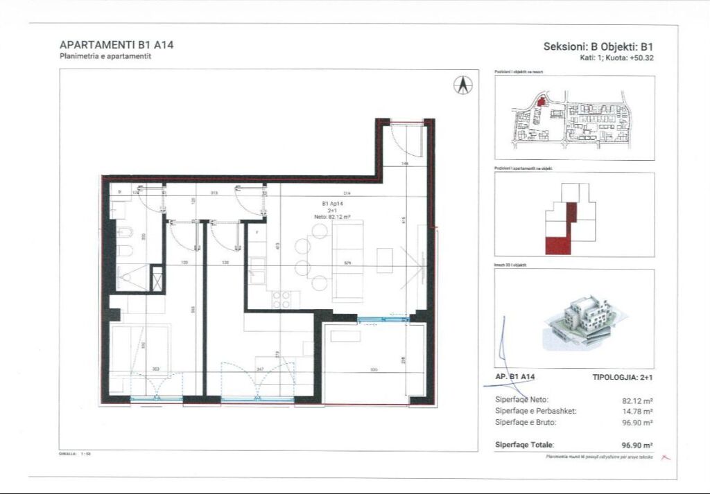 SHITET APARTAMENT 2+1+ POST PARKIMI, SANTORINI RESIDENCE2, DHERMI, VLORE