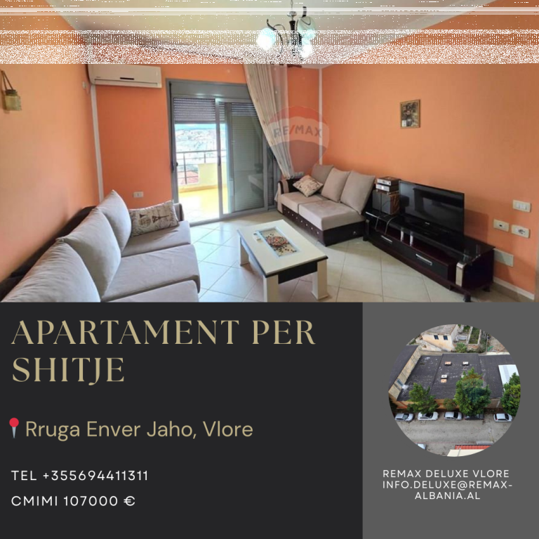 🏡 Apartament 2+1 në Shitje – Rruga Enver Jaho, Vlorë