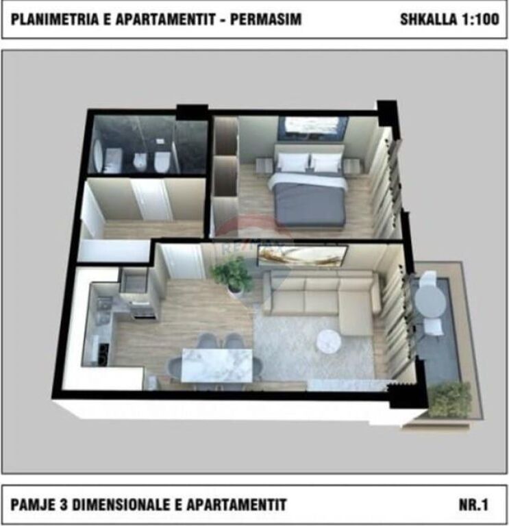 Shitet apartament 1+1 te Palm Pardise Residence
